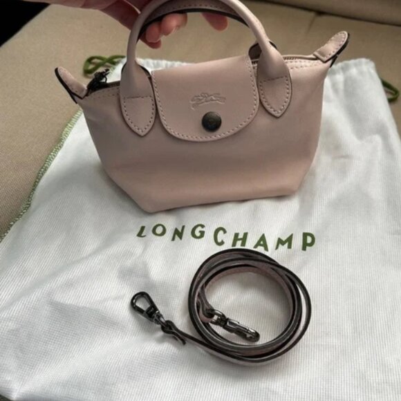 Longchamp Le Pliage Leather Crossbody Tote - Picture 7 of 8